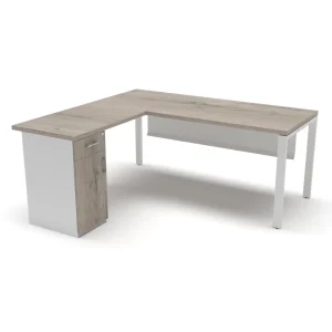 Steel Range L-Shaped Desk with CPU Pedestal Extension for commercial office work